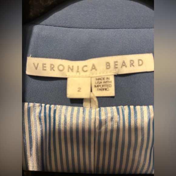new Veronica Beard gail dickey blazer in lagoon medium blue with silver buttons - Picture 7 of 9